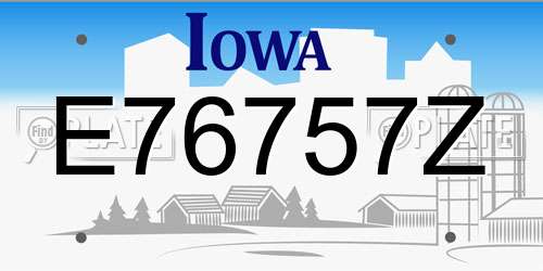 E76757Z Iowa License Plate