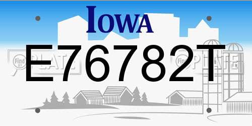 E76782T Iowa License Plate