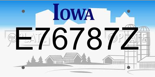 E76787Z Iowa License Plate