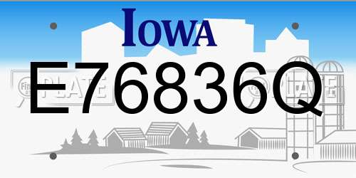 E76836Q Iowa License Plate