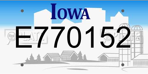 E770152 Iowa License Plate