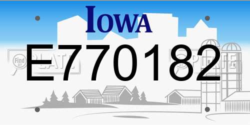 E770182 Iowa License Plate