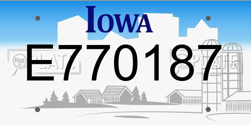 E770187 Iowa License Plate