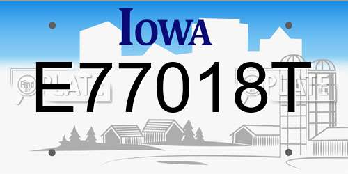 E77018T Iowa License Plate