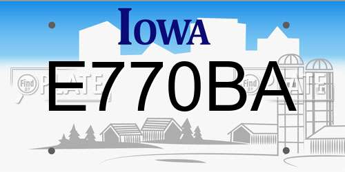 E770BA Iowa License Plate