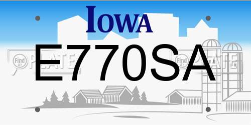 E770SA Iowa License Plate