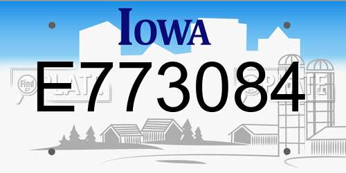E773084 Iowa License Plate