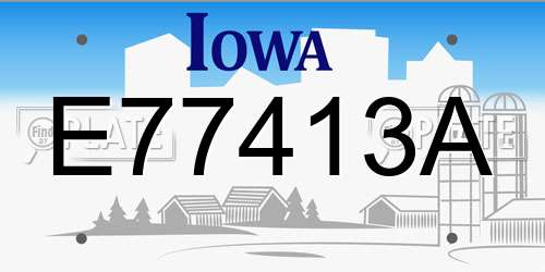 E77413A Iowa License Plate