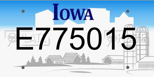 E775015 Iowa License Plate