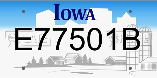 E77501B Iowa License Plate