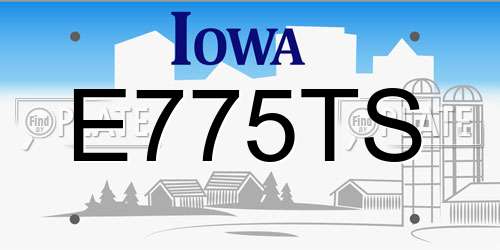 E775TS Iowa License Plate