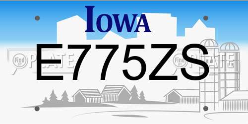 E775ZS Iowa License Plate
