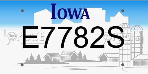 E7782S Iowa License Plate