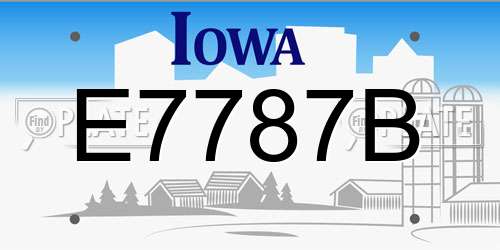 E7787B Iowa License Plate