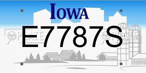 E7787S Iowa License Plate