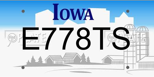E778TS Iowa License Plate