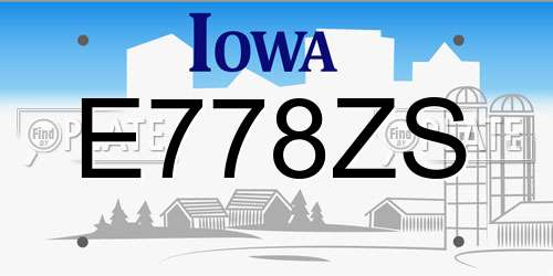 E778ZS Iowa License Plate