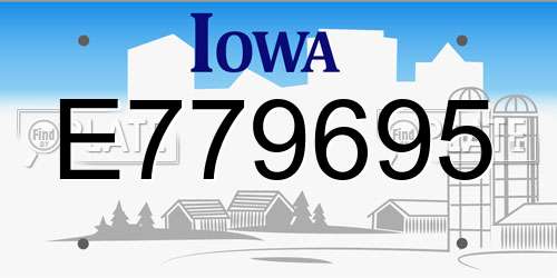 E779695 Iowa License Plate