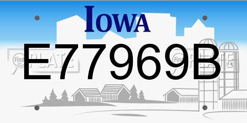 E77969B Iowa License Plate