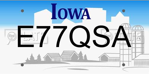 E77QSA Iowa License Plate
