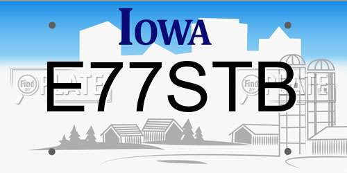 E77STB Iowa License Plate