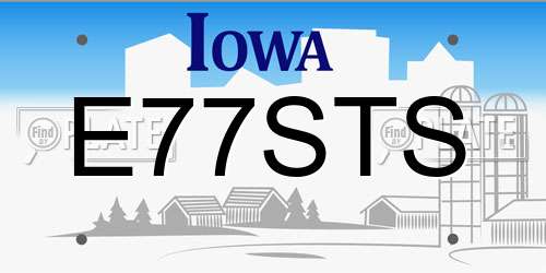 E77STS Iowa License Plate