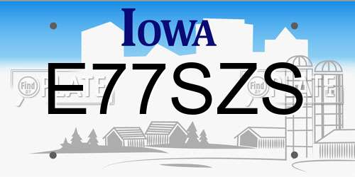 E77SZS Iowa License Plate