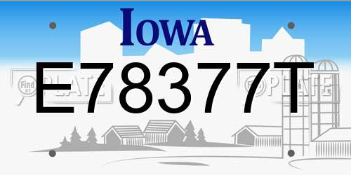 E78377T Iowa License Plate