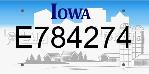 E784274 Iowa License Plate