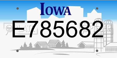 E785682 Iowa License Plate