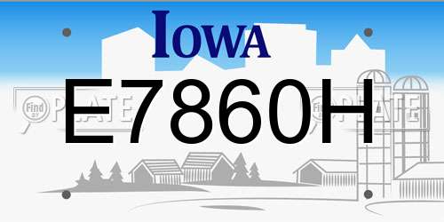 E7860H Iowa License Plate
