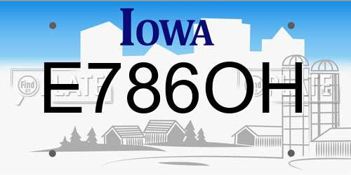 E786OH Iowa License Plate