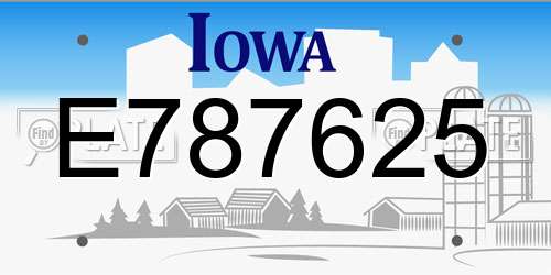 E787625 Iowa License Plate