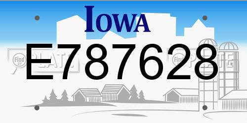 E787628 Iowa License Plate