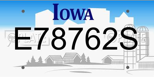E78762S Iowa License Plate