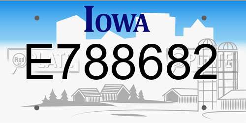 E788682 Iowa License Plate
