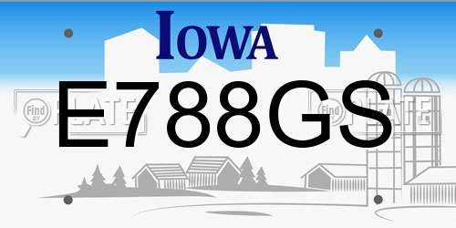 E788GS Iowa License Plate