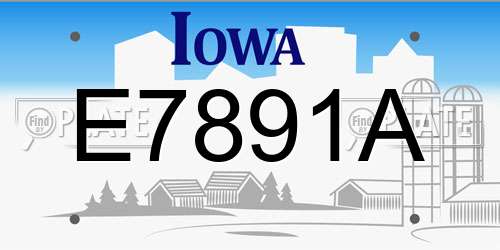 E7891A Iowa License Plate