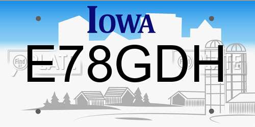 E78GDH Iowa License Plate