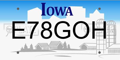 E78GOH Iowa License Plate