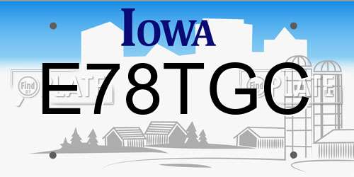 E78TGC Iowa License Plate