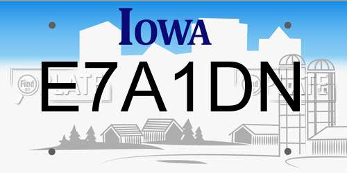 E7A1DN Iowa License Plate
