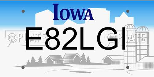 E82LGI Iowa License Plate