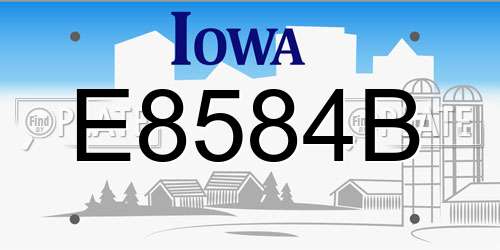 E8584B Iowa License Plate
