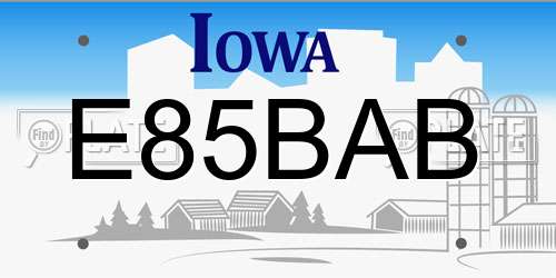 E85BAB Iowa License Plate