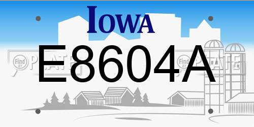 E8604A Iowa License Plate