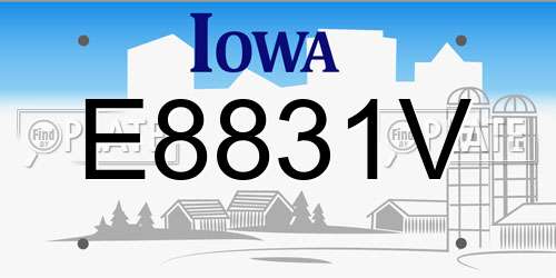 E8831V Iowa License Plate