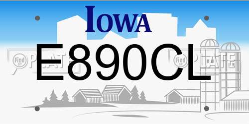 E890CL Iowa License Plate