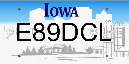 E89DCL Iowa License Plate