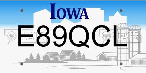 E89QCL Iowa License Plate